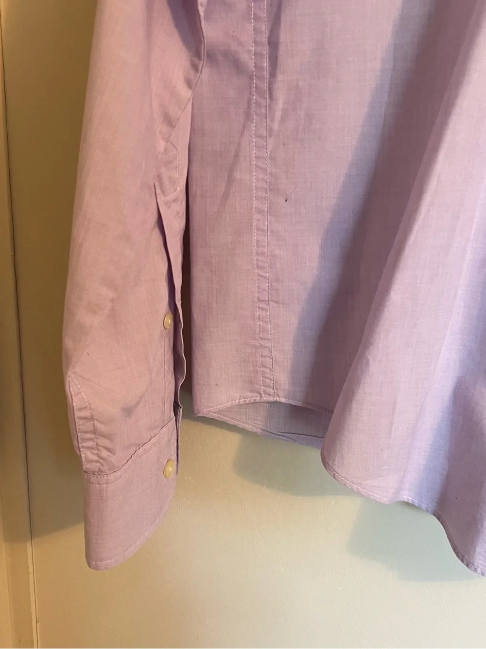 Vintage J. Crew Men's Light Lavender Button-Up Dress Shirt